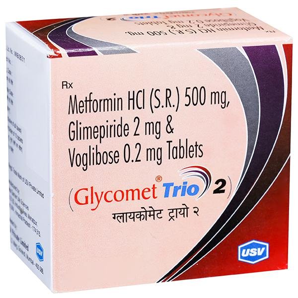 Glycomet Trio 2mg Tablet 10 Tablets in 1 Strip A